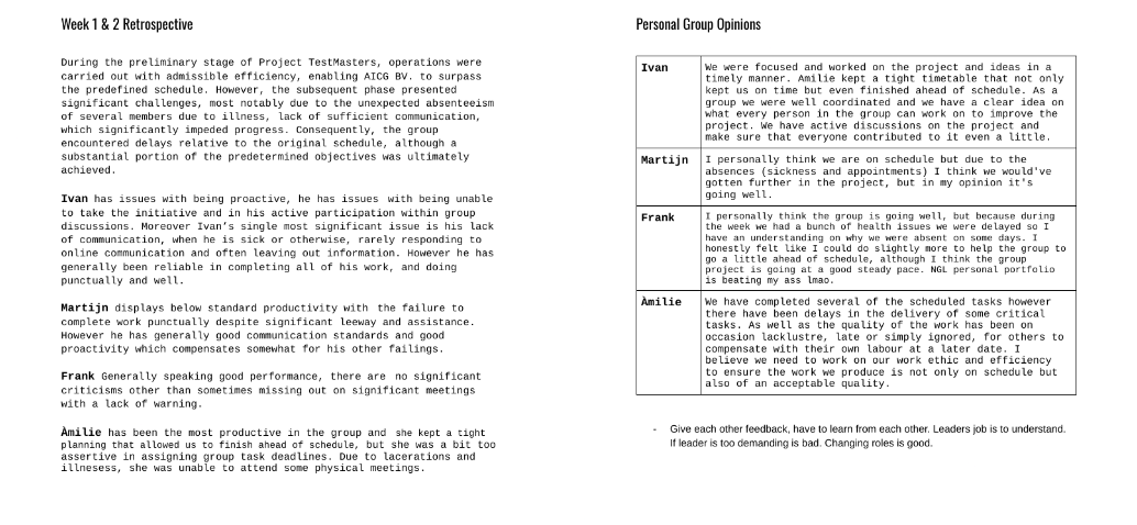 Image of the Feedback for Phase 1 on the Feedback Document