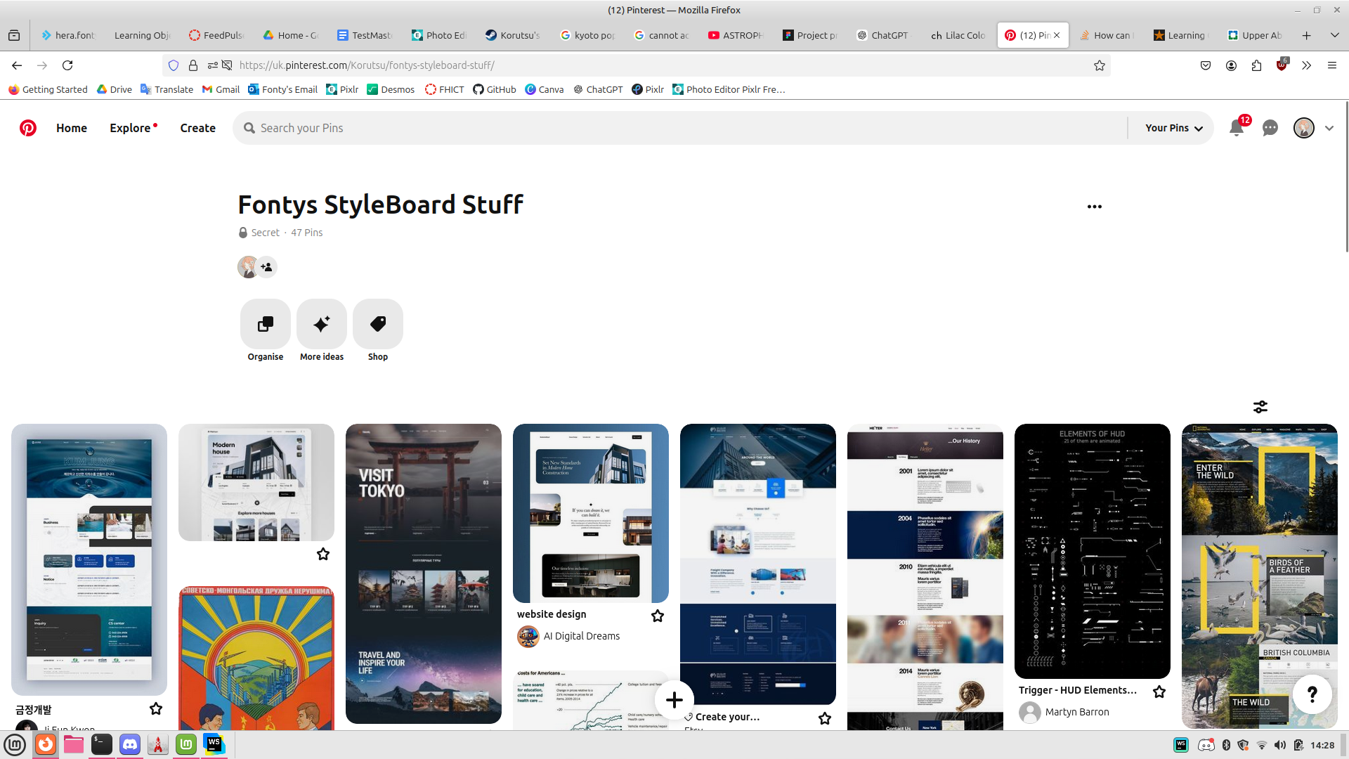 Pinrest Pinboard for interesting designs