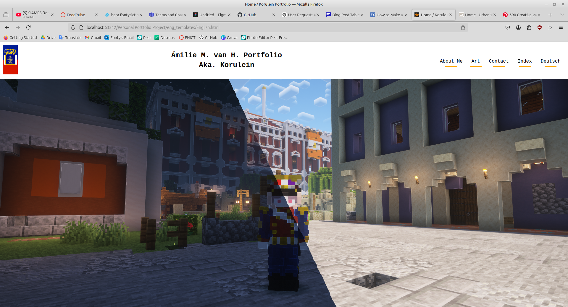 Image of my initial Portfolio Attempt